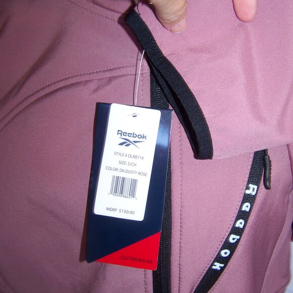 Reebok NWT Outerwear Fleece-Lined Jacket - Dusty Rose Sz S - Picture 10 of 15